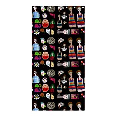 Drawing Collage Black Shower Curtain 36  X 72  (stall)  by snowwhitegirl