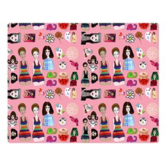 Drawing Collage Pink Double Sided Flano Blanket (large)  by snowwhitegirl