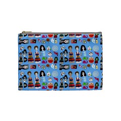 Drawing Collage Blue Cosmetic Bag (medium) by snowwhitegirl