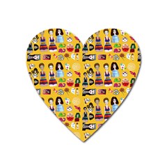 Drawing Collage Yellow Heart Magnet