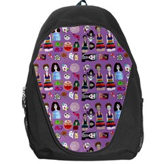 Drawing Collage Purple Backpack Bag by snowwhitegirl