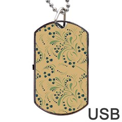 Folk Floral Art Pattern  Flowers Abstract Surface Design  Seamless Pattern Dog Tag Usb Flash (two Sides) by Eskimos