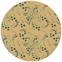 Folk Floral Art Pattern  Flowers Abstract Surface Design  Seamless Pattern Wooden Puzzle Round by Eskimos