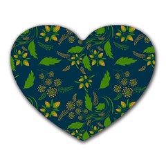 Folk Floral Art Pattern  Flowers Abstract Surface Design  Seamless Pattern Heart Mousepads by Eskimos