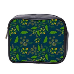 Folk Floral Art Pattern  Flowers Abstract Surface Design  Seamless Pattern Mini Toiletries Bag (two Sides) by Eskimos