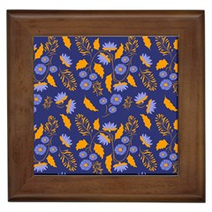 Folk Floral Art Pattern  Flowers Abstract Surface Design  Seamless Pattern Framed Tile by Eskimos