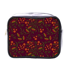 Folk Floral Art Pattern  Flowers Abstract Surface Design  Seamless Pattern Mini Toiletries Bag (one Side) by Eskimos