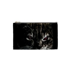 Creepy Kitten Portrait Photo Illustration Cosmetic Bag (Small)