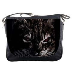 Creepy Kitten Portrait Photo Illustration Messenger Bag