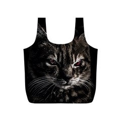 Creepy Kitten Portrait Photo Illustration Full Print Recycle Bag (S)