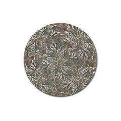 Modern Floral Collage Pattern Design Magnet 3  (Round)