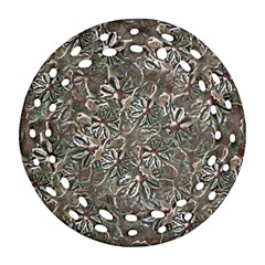 Modern Floral Collage Pattern Design Round Filigree Ornament (Two Sides)