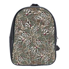 Modern Floral Collage Pattern Design School Bag (XL)