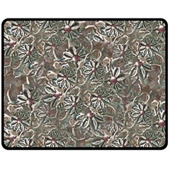 Modern Floral Collage Pattern Design Double Sided Fleece Blanket (Medium) 