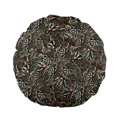 Modern Floral Collage Pattern Design Standard 15  Premium Flano Round Cushions