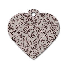 Curly Lines Dog Tag Heart (two Sides) by SychEva