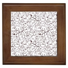 Pencil Flowers Seamless Pattern Framed Tile by SychEva