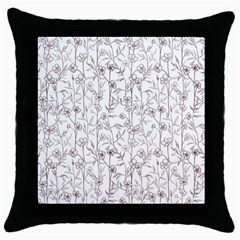 Pencil Flowers Throw Pillow Case (black) by SychEva