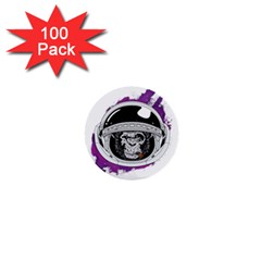 Purple Spacemonkey 1  Mini Buttons (100 Pack)  by goljakoff