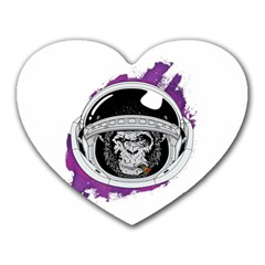 Purple Spacemonkey Heart Mousepads by goljakoff