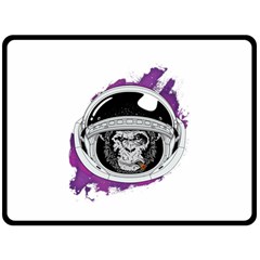 Purple Spacemonkey Fleece Blanket (large)  by goljakoff