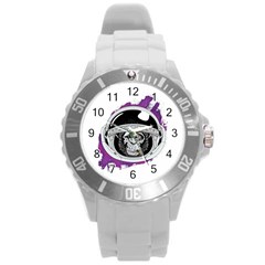 Purple Spacemonkey Round Plastic Sport Watch (l) by goljakoff