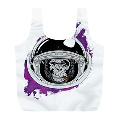 Purple Spacemonkey Full Print Recycle Bag (l) by goljakoff