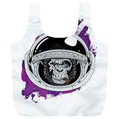 Purple Spacemonkey Full Print Recycle Bag (xl) by goljakoff