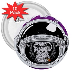 Spacemonkey 3  Buttons (10 Pack)  by goljakoff