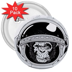 Spacemonkey 3  Buttons (10 Pack)  by goljakoff
