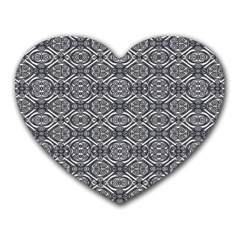 Silver Ornate Decorative Design Pattern Heart Mousepads by dflcprintsclothing