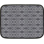 Silver Ornate Decorative Design Pattern Double Sided Fleece Blanket (Mini)  35 x27  Blanket Back