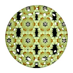 Summer Sun Flower Power Over The Florals In Peace Pattern Round Filigree Ornament (two Sides) by pepitasart