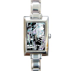 Digital Wave Rectangle Italian Charm Watch by MRNStudios