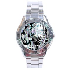 Digital Wave Stainless Steel Analogue Watch by MRNStudios