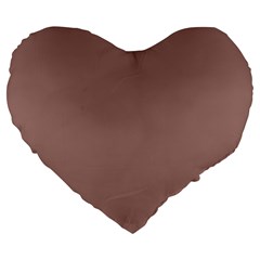 Burnished Brown Large 19  Premium Flano Heart Shape Cushions by FabChoice