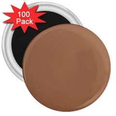 Cafe Au Lait Brown 3  Magnets (100 Pack) by FabChoice