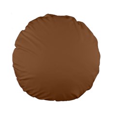 Cafe Au Lait Brown Standard 15  Premium Flano Round Cushions by FabChoice