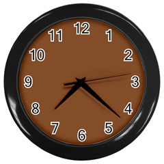 Caramel Cafe Brown Wall Clock (black) by FabChoice