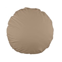 Frosted Almond Brown Standard 15  Premium Flano Round Cushions by FabChoice