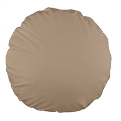 Frosted Almond Brown Large 18  Premium Flano Round Cushions by FabChoice