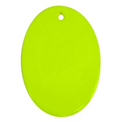 Arctic Lime Green Oval Ornament (two Sides) by FabChoice