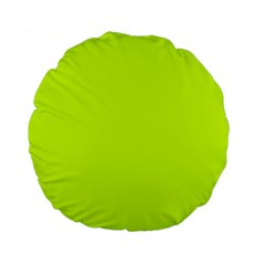 Arctic Lime Green Standard 15  Premium Flano Round Cushions by FabChoice