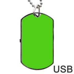 Bright Green Dog Tag Usb Flash (one Side)