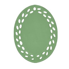 Dark Sea Green Oval Filigree Ornament (two Sides) by FabChoice