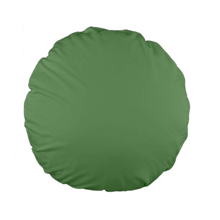 Dark Sea Green Standard 15  Premium Flano Round Cushions