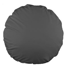 Battleship Grey Large 18  Premium Flano Round Cushions by FabChoice