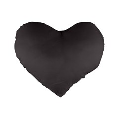 Carbon Grey Standard 16  Premium Heart Shape Cushions by FabChoice