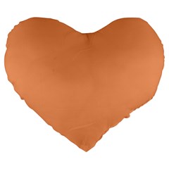Cantaloupe Orange Large 19  Premium Flano Heart Shape Cushions by FabChoice