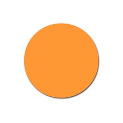 Deep Saffron Orange Magnet 3  (round) by FabChoice